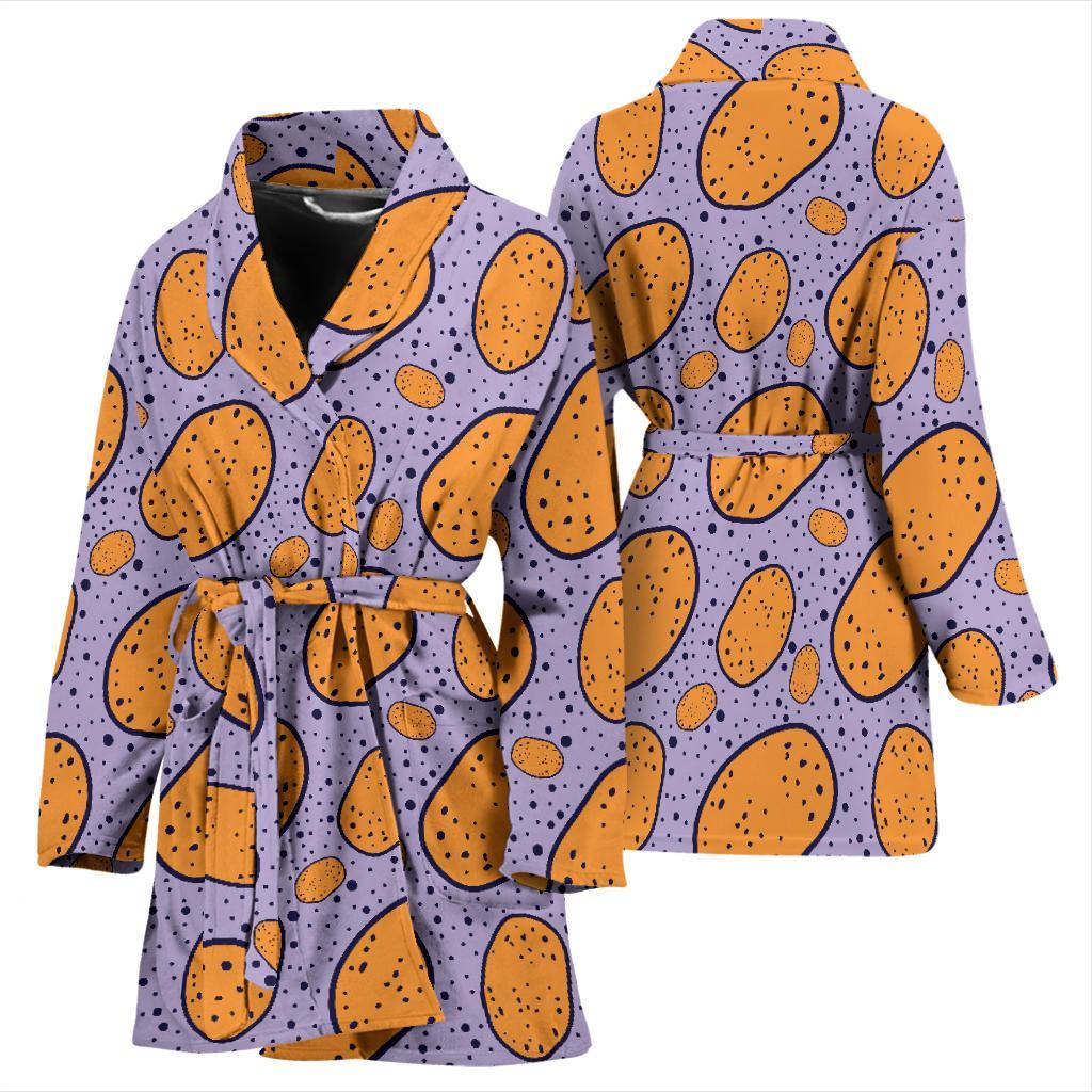 Potato Print Pattern Women Long Robe-grizzshop