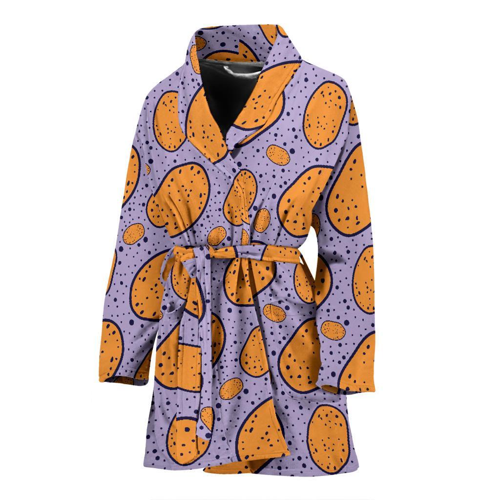 Potato Print Pattern Women Long Robe-grizzshop