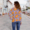 Potato Print Pattern Women Off Shoulder Sweatshirt-grizzshop