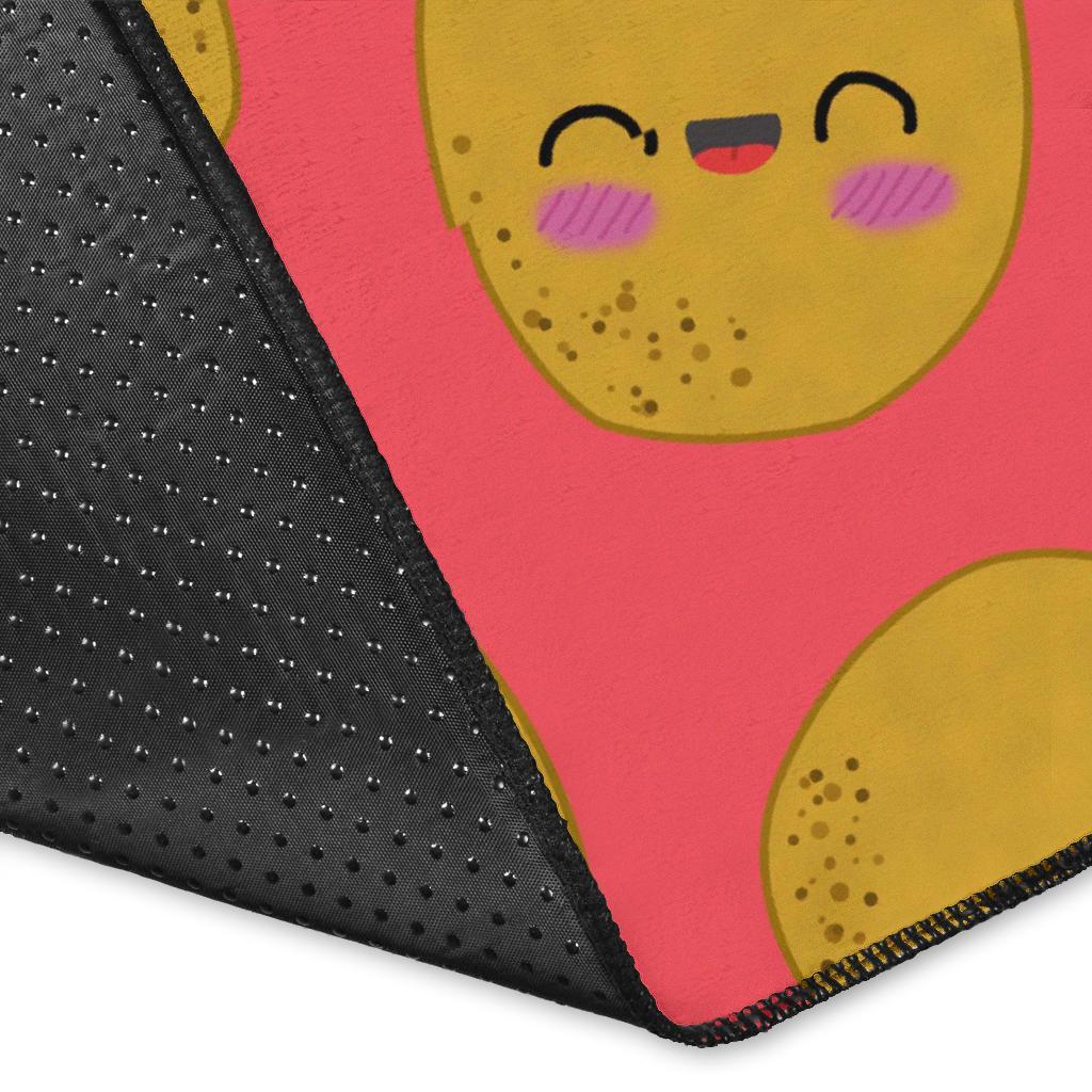 Potato Smile Pattern Print Floor Mat-grizzshop