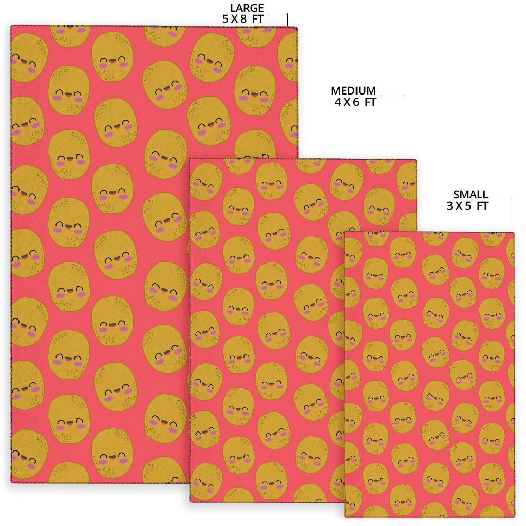 Potato Smile Pattern Print Floor Mat-grizzshop