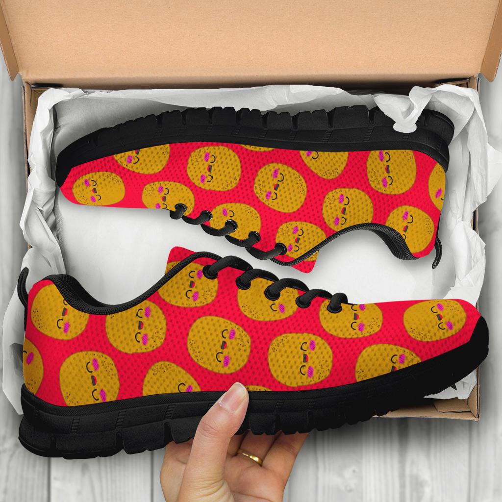 Potato Smile Pattern Print Sneaker Shoes For Men Women-grizzshop