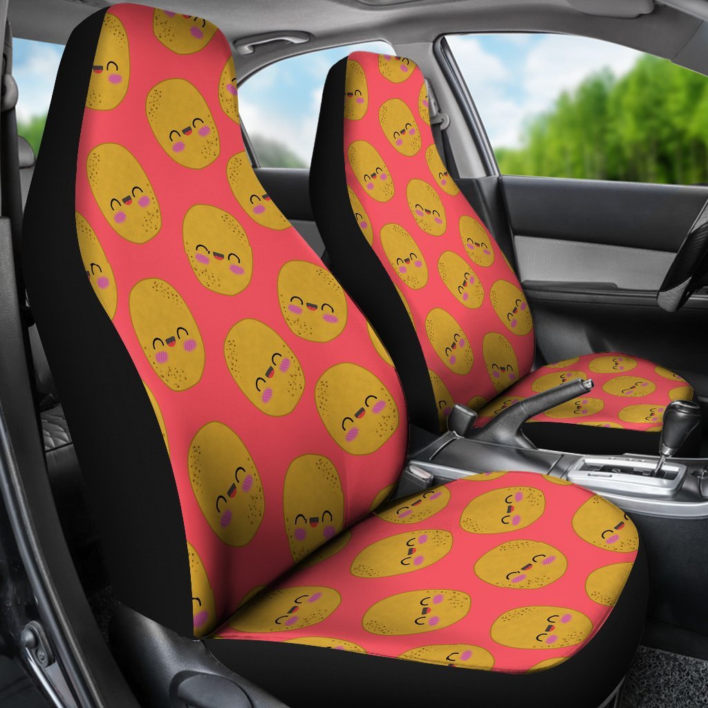 Potato Smile Pattern Print Universal Fit Car Seat Covers-grizzshop