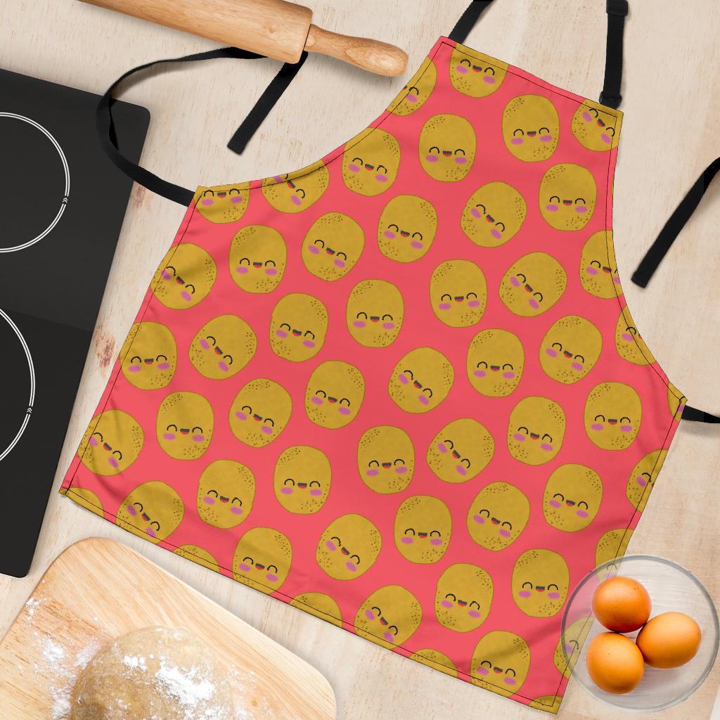 Potato Smile Pattern Print Women's Apron-grizzshop