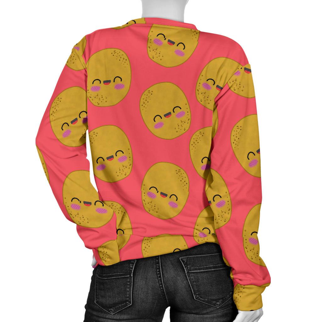 Potato Smile Pattern Print Women's Sweatshirt-grizzshop