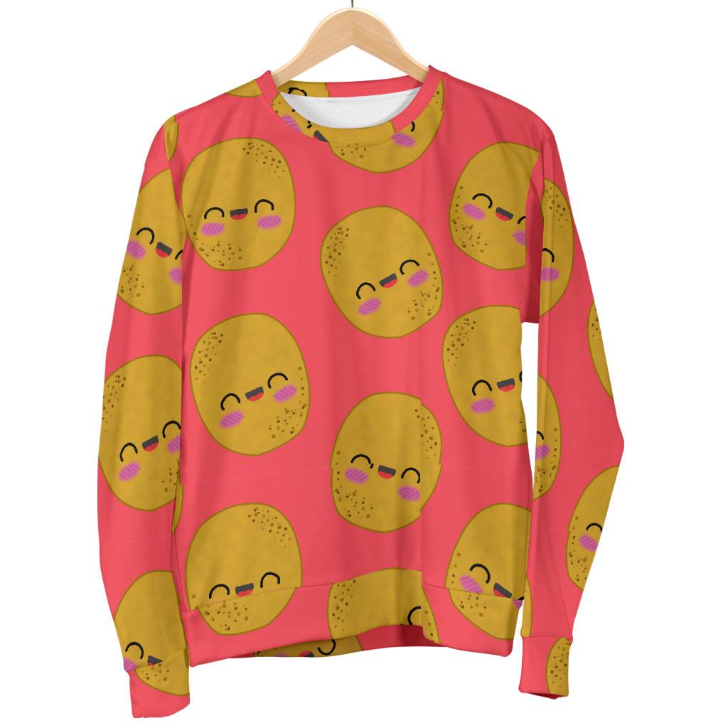 Potato Smile Pattern Print Women's Sweatshirt-grizzshop