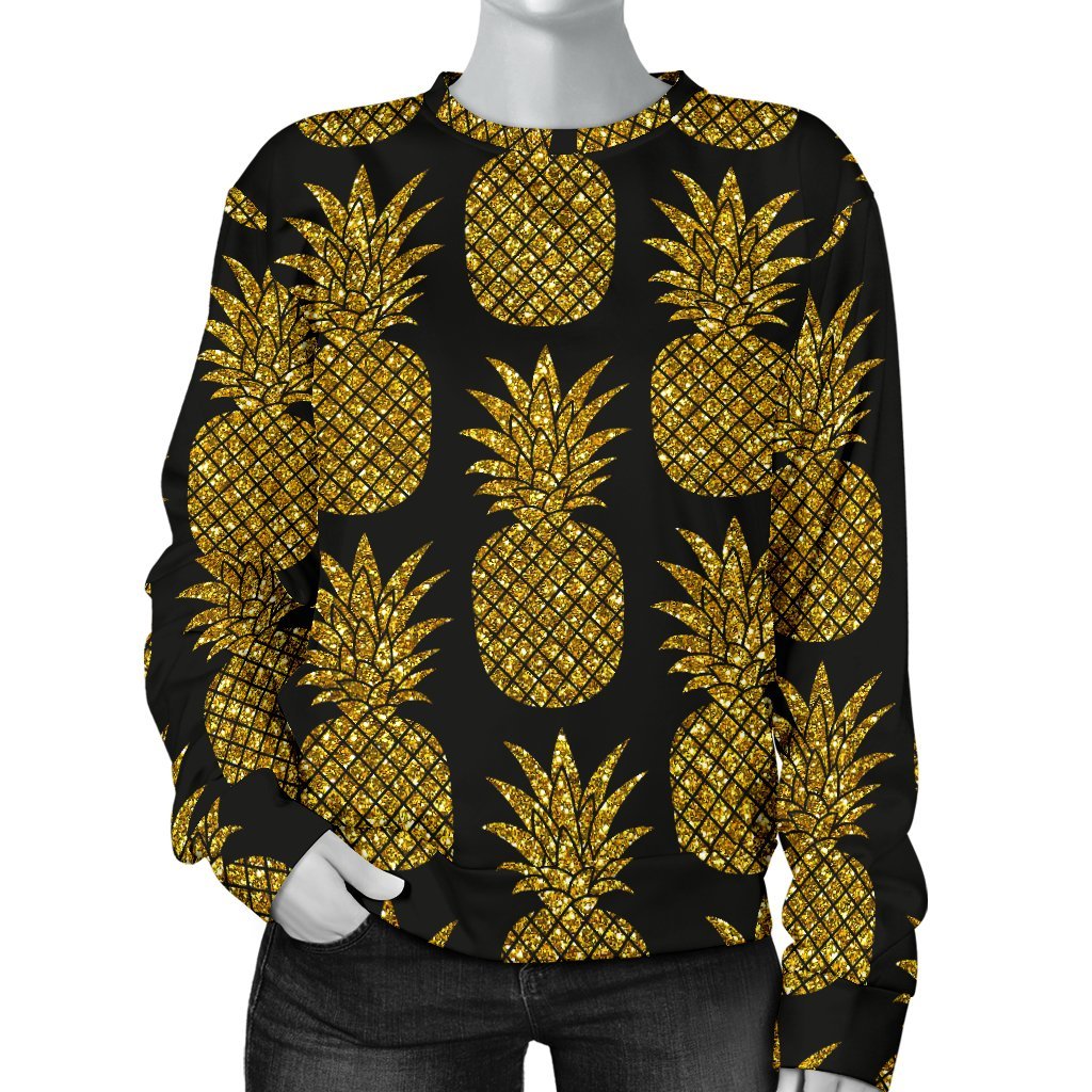 Premium Golden Pineapple Print Sweatshirt-grizzshop