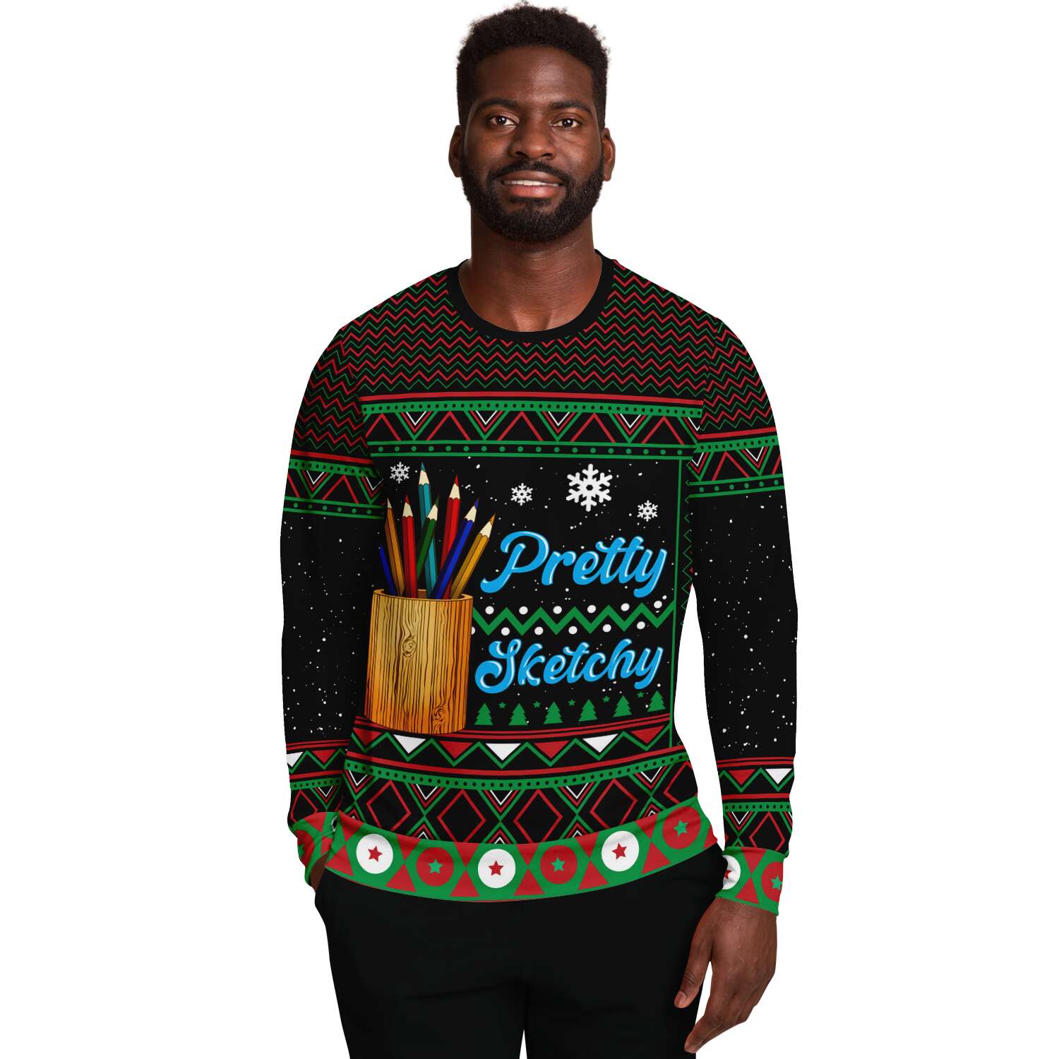 Pretty Sketchy Artist Ugly Christmas Sweater-grizzshop