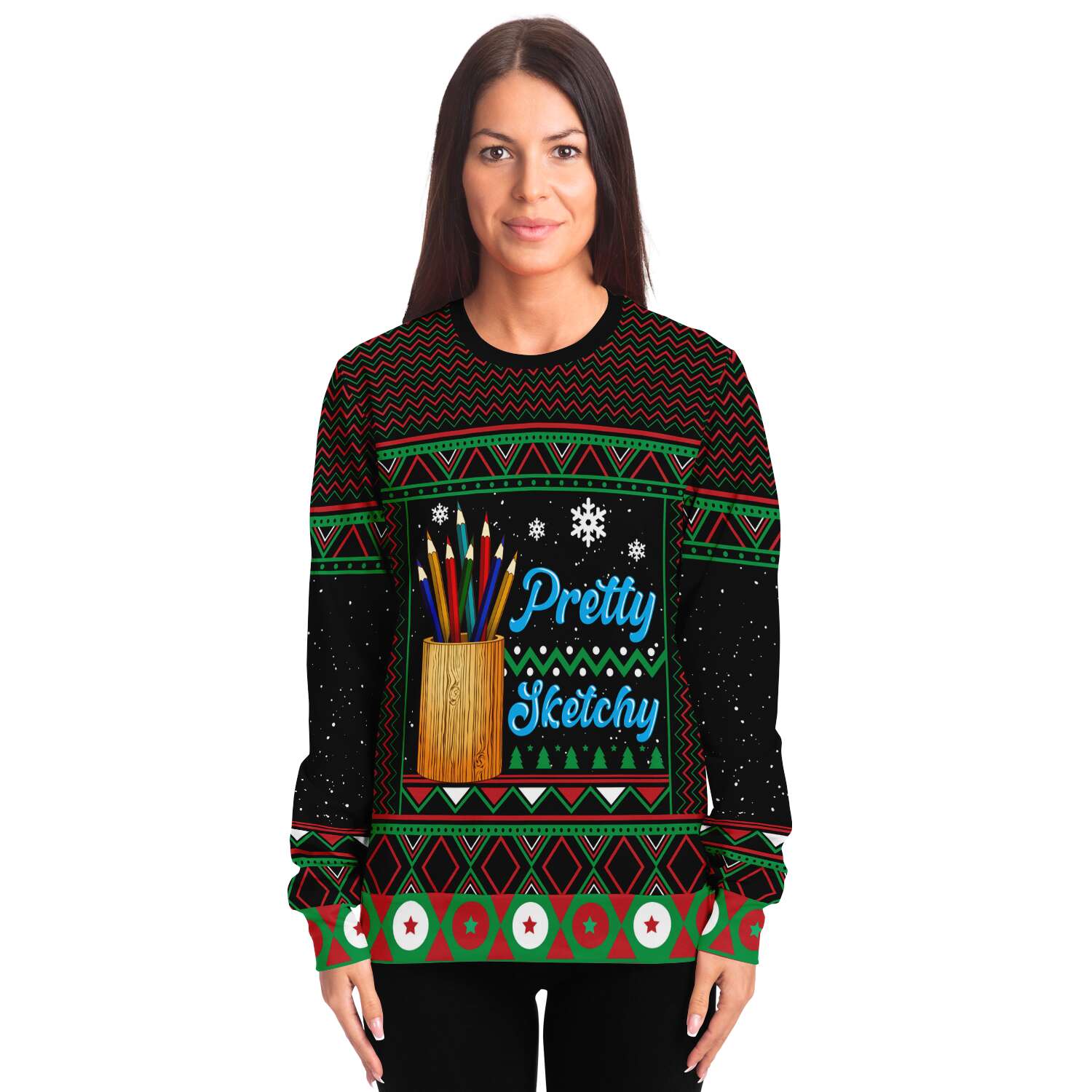 Pretty Sketchy Artist Ugly Christmas Sweater-grizzshop