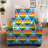 Pride Heart Rainbow LGBT Print Pattern Armchair Slipcover-grizzshop