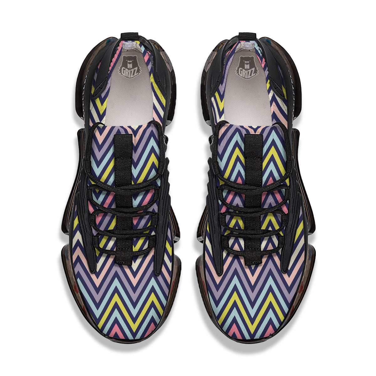 Pride Zigzag Rainbow Gay Print Pattern Black Gym Shoes-grizzshop