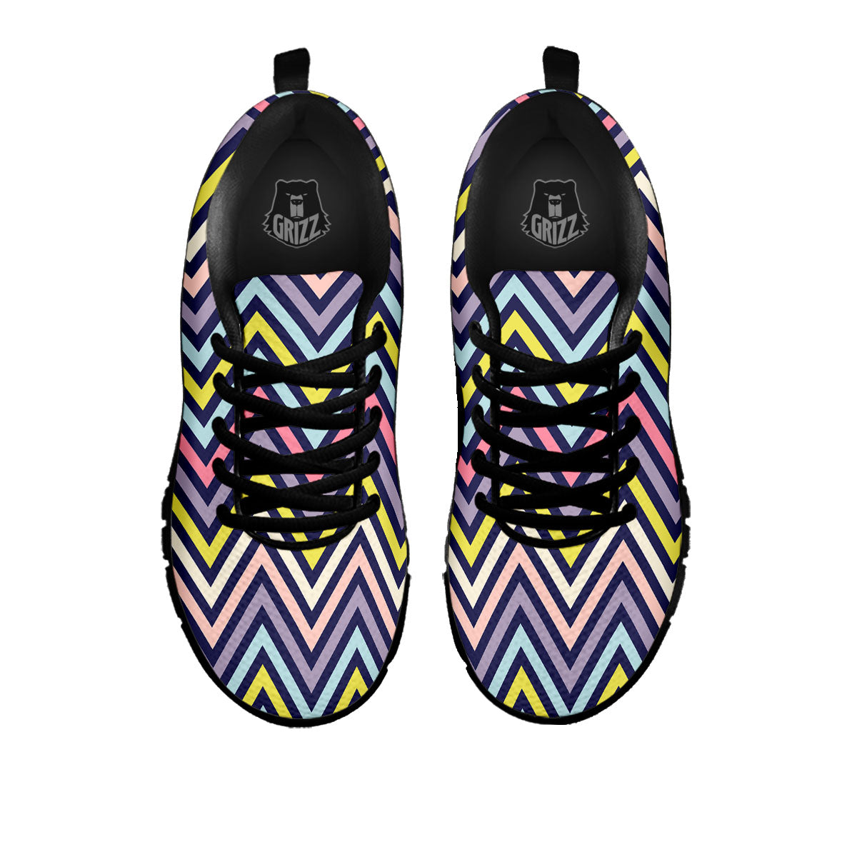 Pride Zigzag Rainbow Gay Print Pattern Black Sneaker-grizzshop