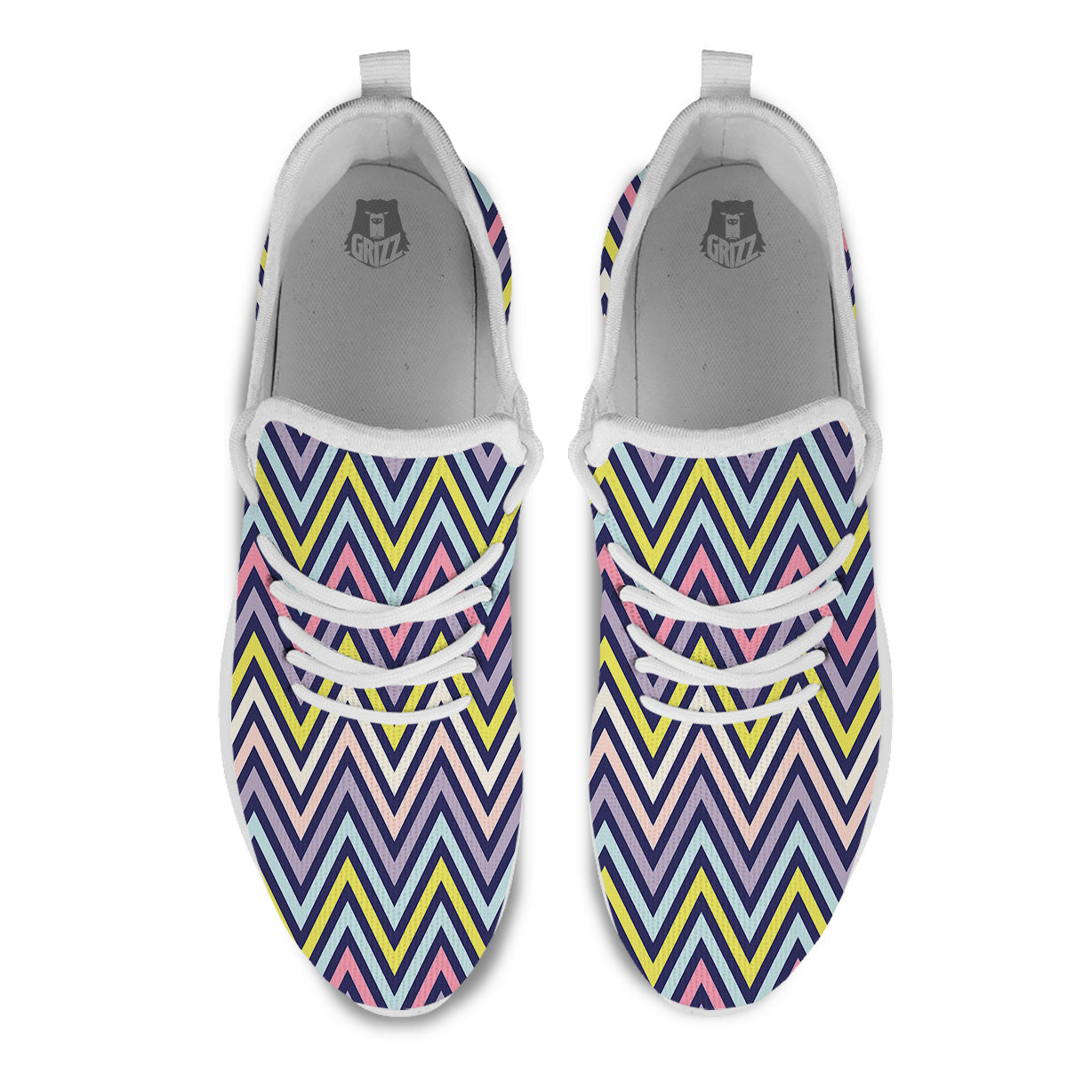 Pride Zigzag Rainbow Gay Print Pattern White Athletic Shoes-grizzshop