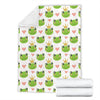 Prince Crown Frog Pattern Print Blanket-grizzshop