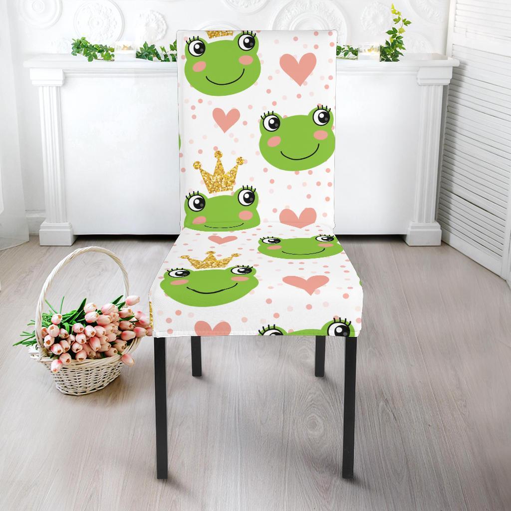 Prince Crown Frog Pattern Print Chair Cover-grizzshop