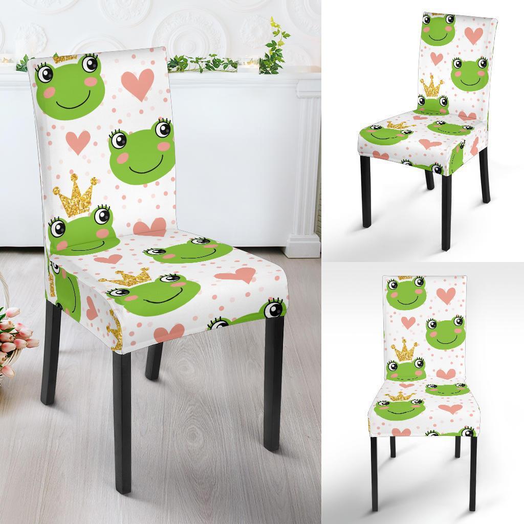 Prince Crown Frog Pattern Print Chair Cover-grizzshop