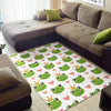 Prince Crown Frog Pattern Print Floor Mat-grizzshop