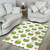 Prince Crown Frog Pattern Print Floor Mat-grizzshop