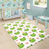 Prince Crown Frog Pattern Print Floor Mat-grizzshop