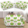 Prince Crown Frog Pattern Print Loveseat Cover-grizzshop