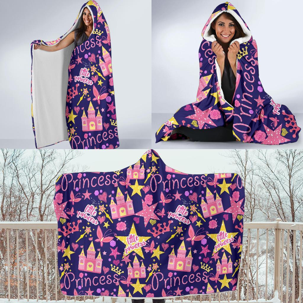 Princess Fairy Pattern Print Hooded Blanket-grizzshop