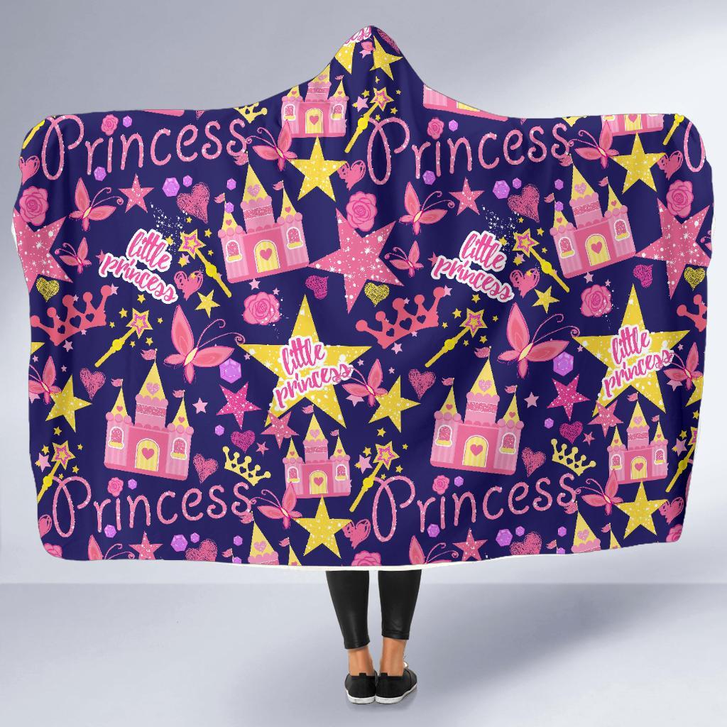 Princess Fairy Pattern Print Hooded Blanket-grizzshop