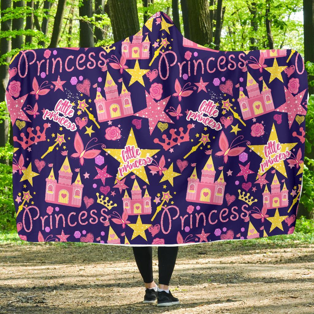 Princess Fairy Pattern Print Hooded Blanket-grizzshop
