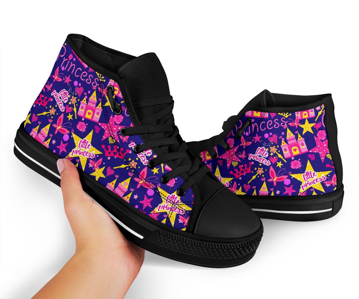 Princess Fairy Pattern Print Men Women's High Top Shoes-grizzshop