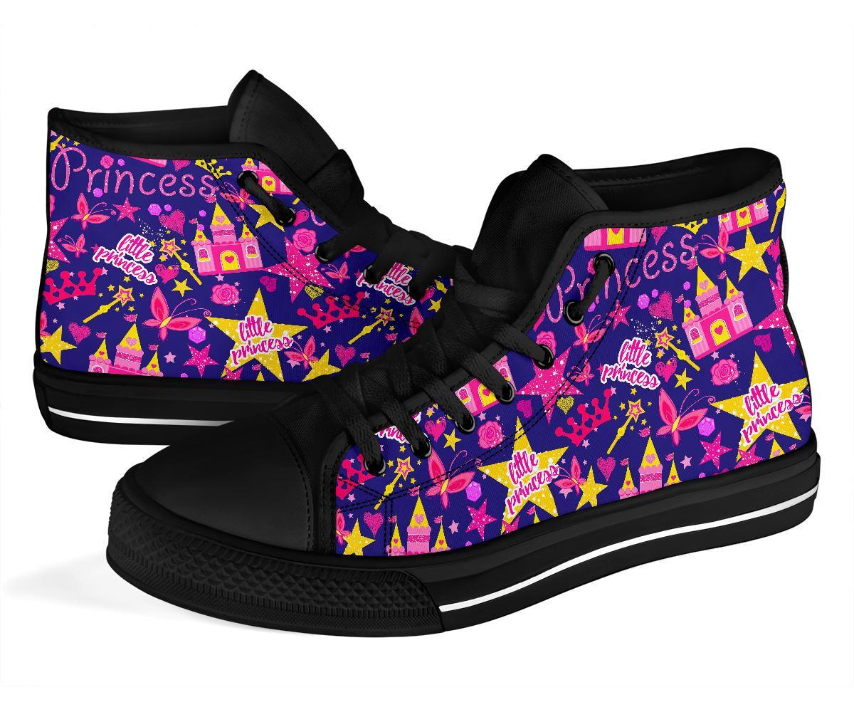Princess Fairy Pattern Print Men Women's High Top Shoes-grizzshop