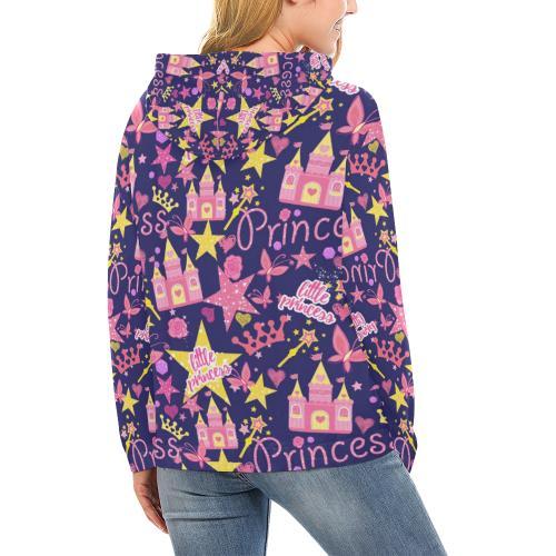 Princess Fairy Pattern Print Women Pullover Hoodie-grizzshop