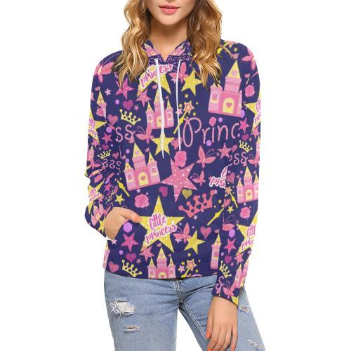 Princess Fairy Pattern Print Women Pullover Hoodie-grizzshop