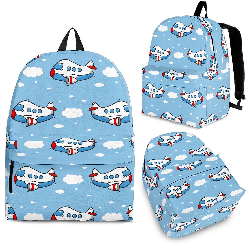Print Airplane Pattern Backpack-grizzshop