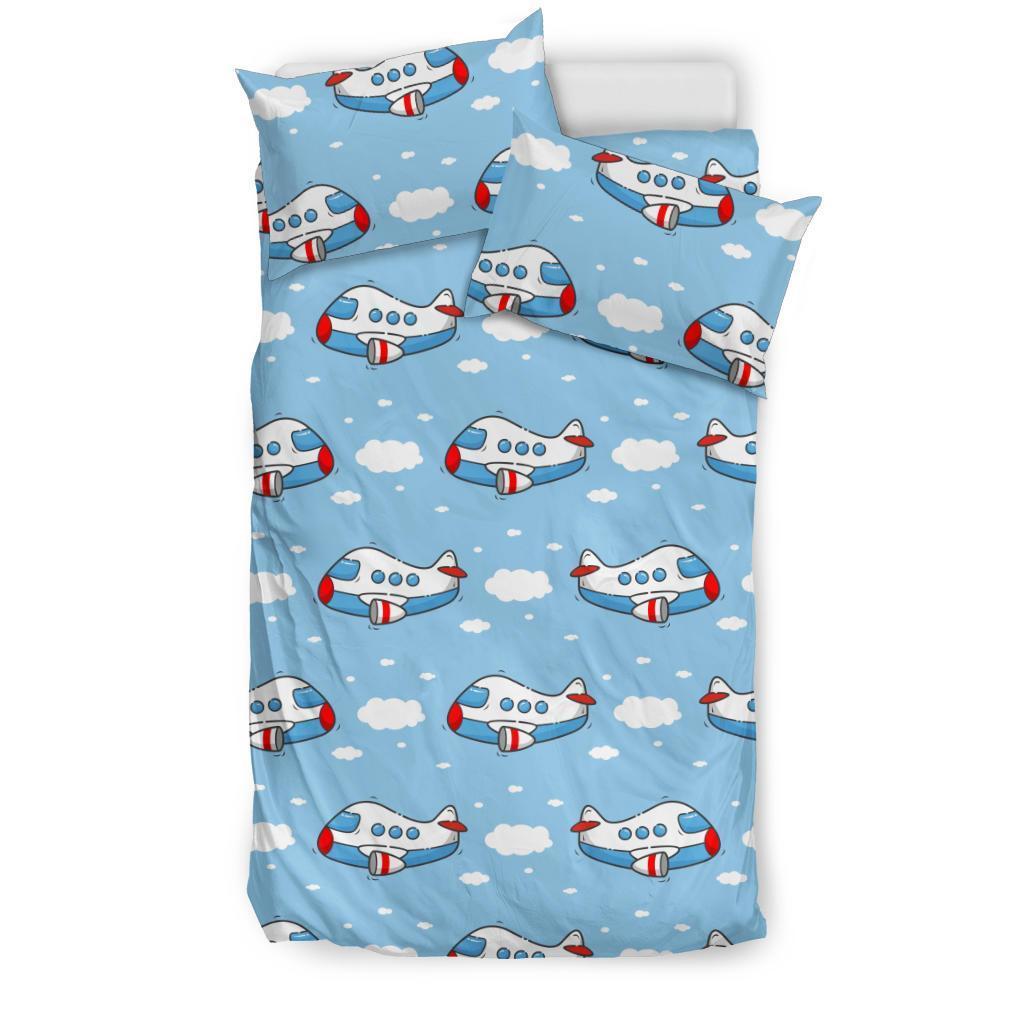 Print Airplane Pattern Duvet Cover Bedding Set-grizzshop