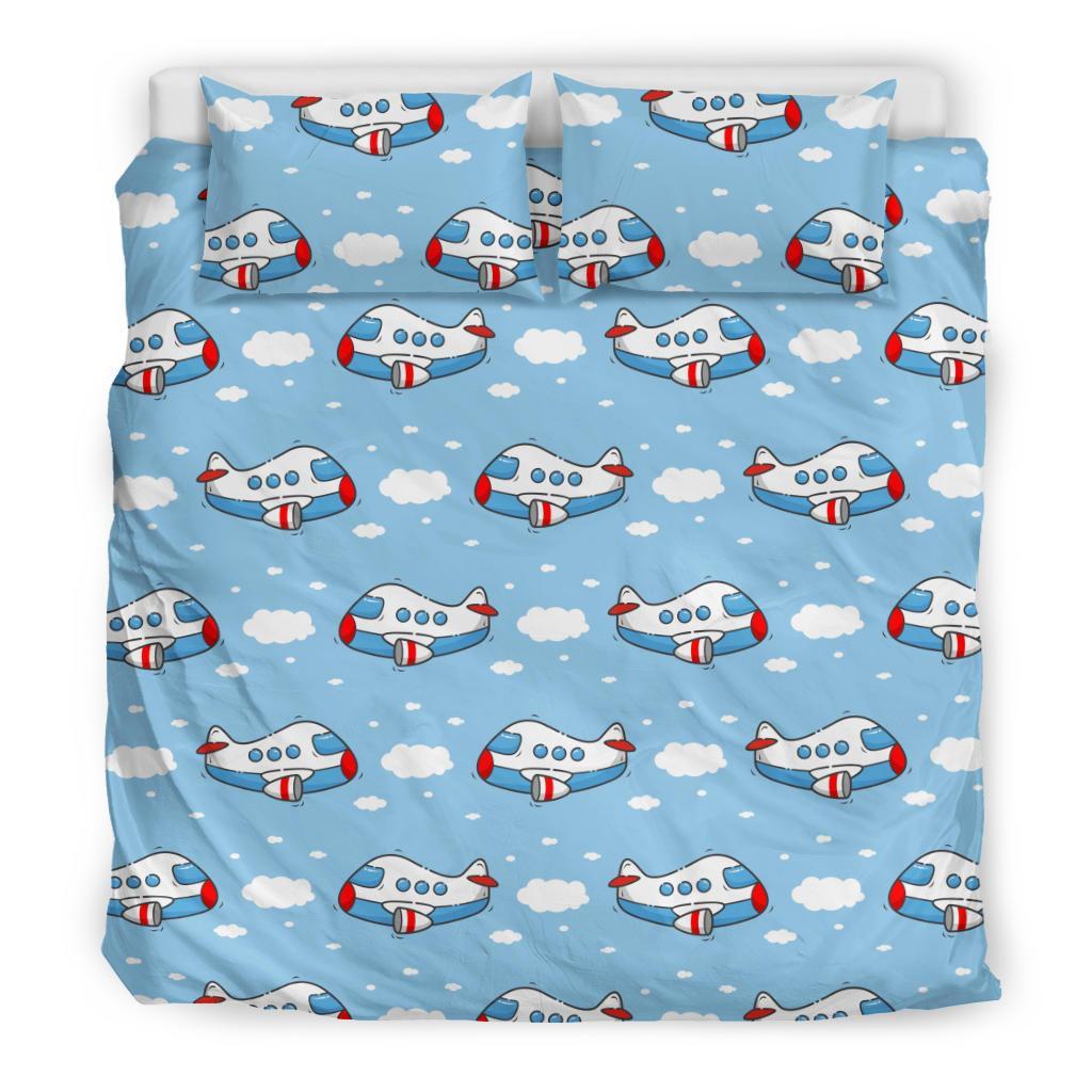 Print Airplane Pattern Duvet Cover Bedding Set-grizzshop