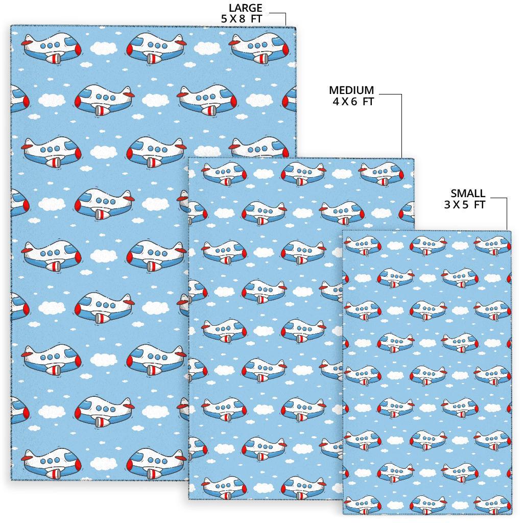Print Airplane Pattern Floor Mat-grizzshop