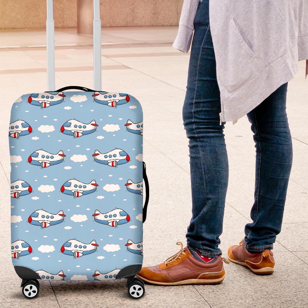 Print Airplane Pattern Luggage Cover Protector-grizzshop