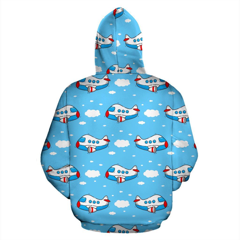 Print Airplane Pattern Men Women Pullover Hoodie-grizzshop