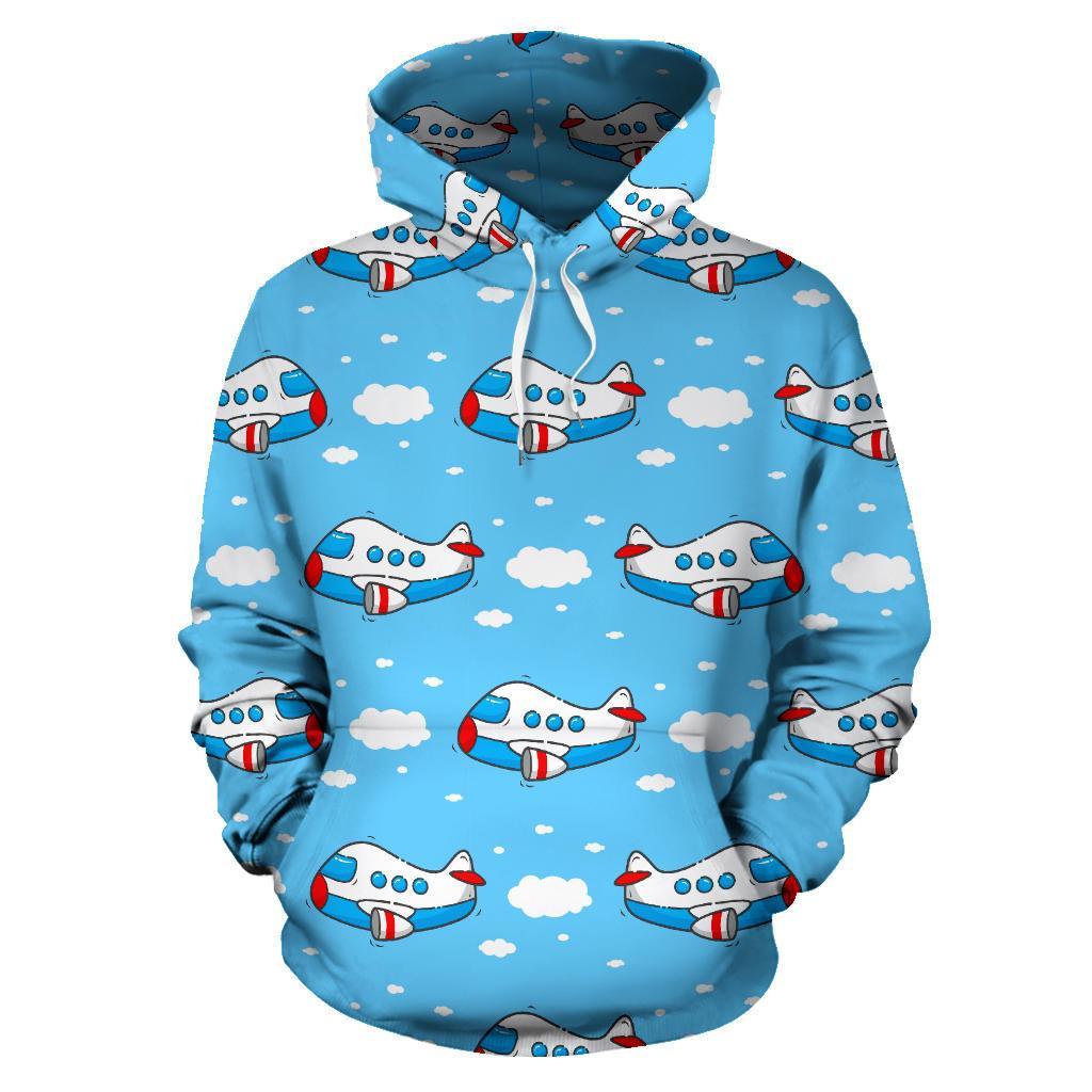 Print Airplane Pattern Men Women Pullover Hoodie-grizzshop