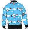 Print Airplane Pattern Men's Bomber Jacket-grizzshop