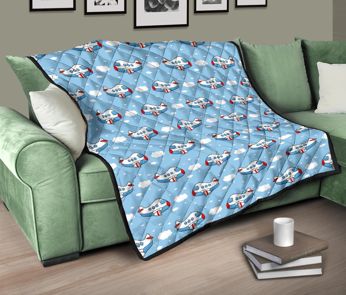 Print Airplane Pattern Quilt-grizzshop