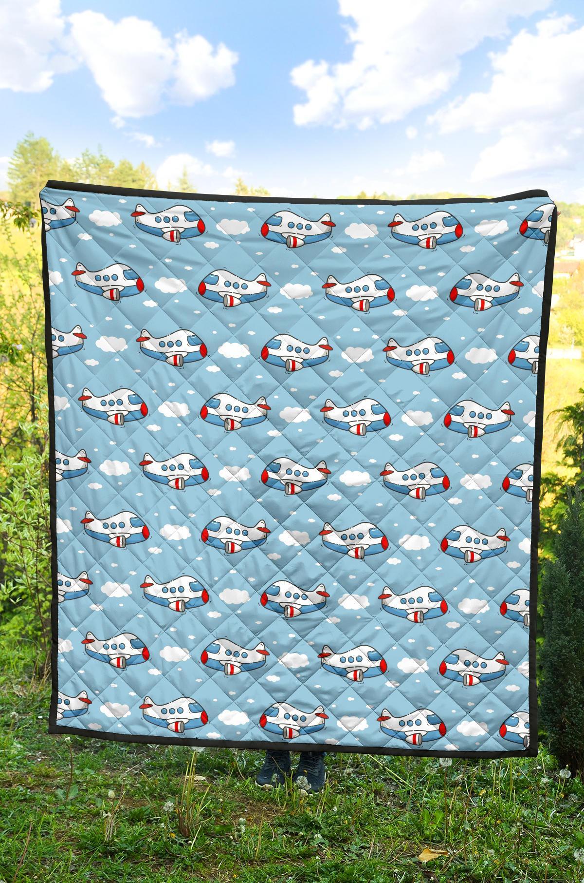 Print Airplane Pattern Quilt-grizzshop