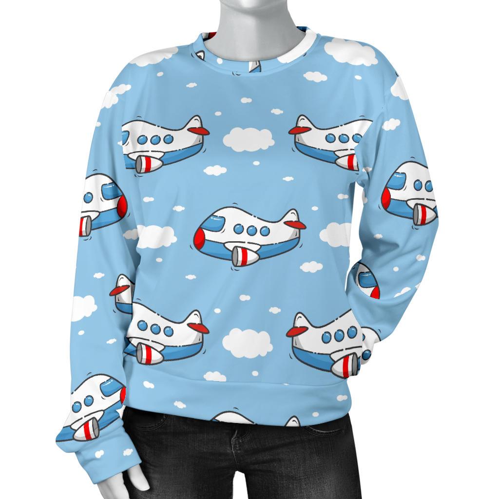 Print Airplane Pattern Women's Sweatshirt-grizzshop