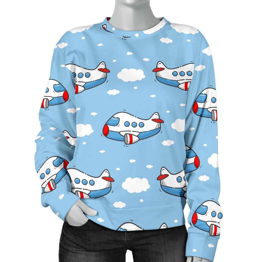 Print Airplane Pattern Women's Sweatshirt-grizzshop