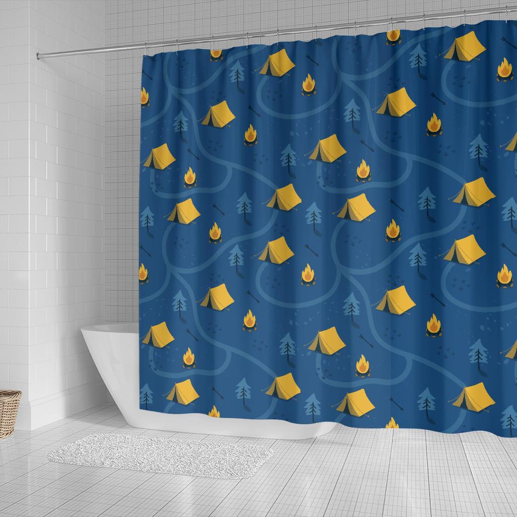 Print Camper Pattern Bathroom Shower Curtain-grizzshop