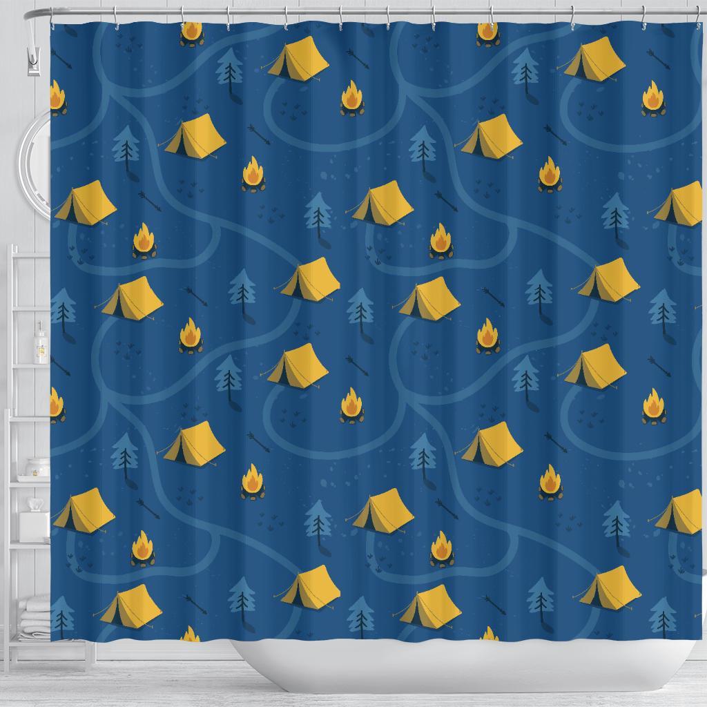 Print Camper Pattern Bathroom Shower Curtain-grizzshop