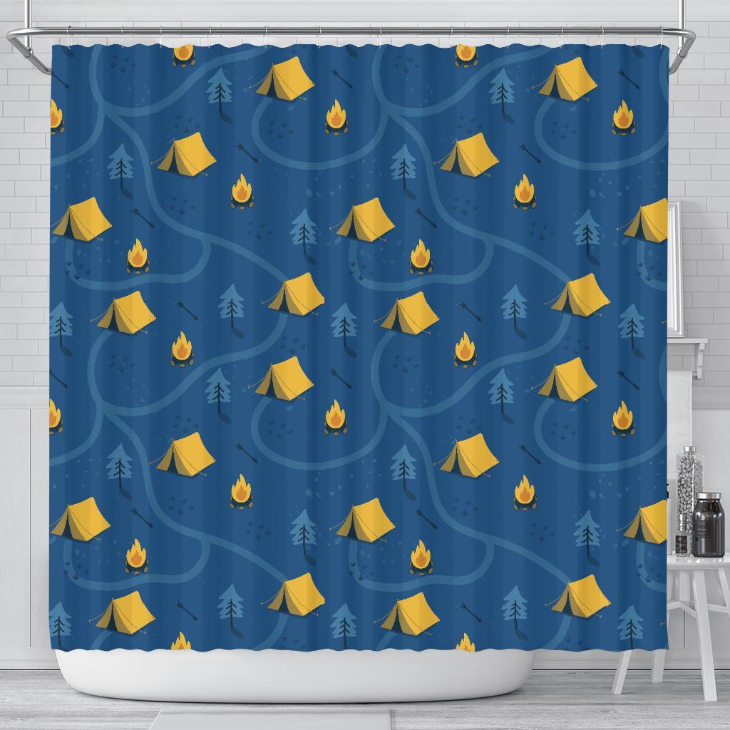 Print Camper Pattern Bathroom Shower Curtain-grizzshop