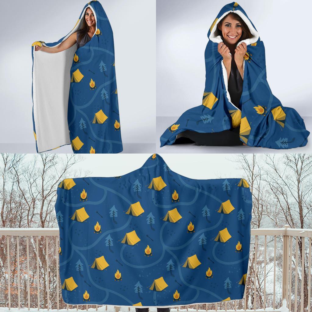 Print Camper Pattern Hooded Blanket-grizzshop