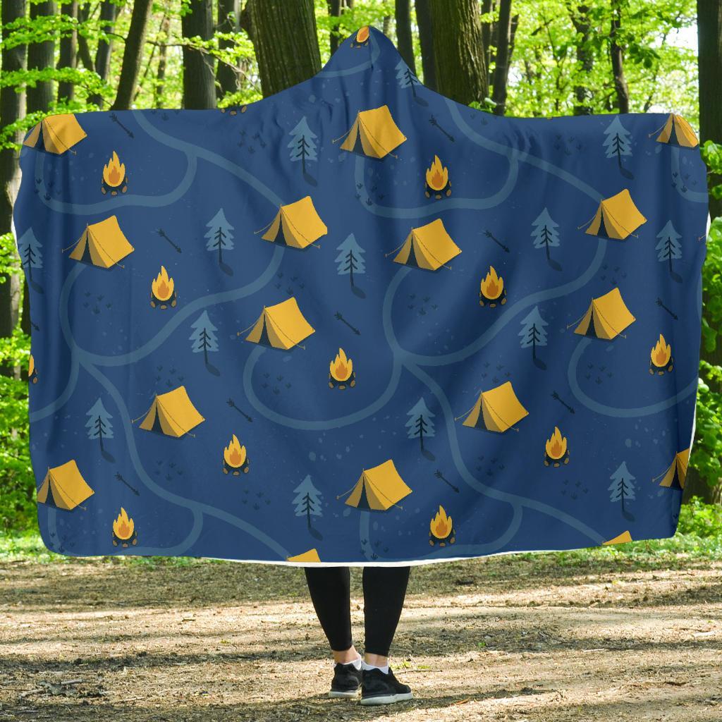 Print Camper Pattern Hooded Blanket-grizzshop