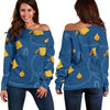 Print Camper Pattern Women Off Shoulder Sweatshirt-grizzshop