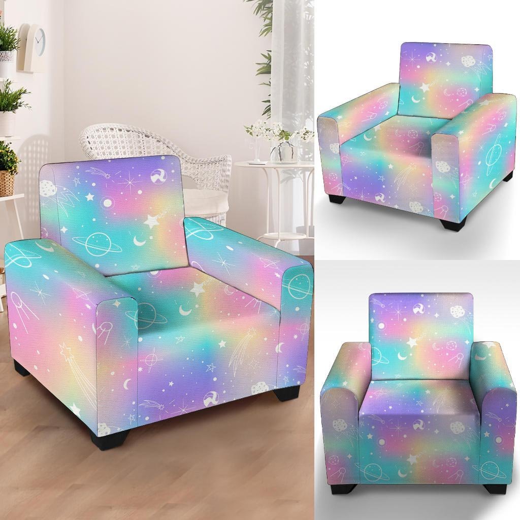 Print Holographic Armchair Cover-grizzshop